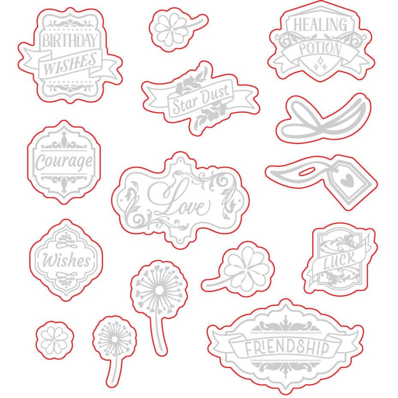 Love & Luck Potion Labels - Honey Cuts - Coordinating Dies - Retiring